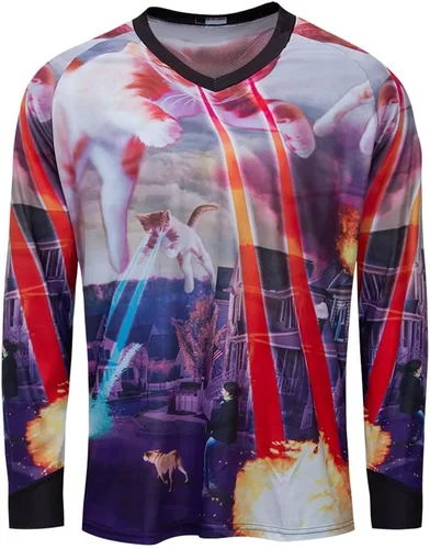 Vista 107 de Hotlion Camiseta de ciclismo para hombre, manga larga, MTB Motocross, ropa de carreras todoterreno