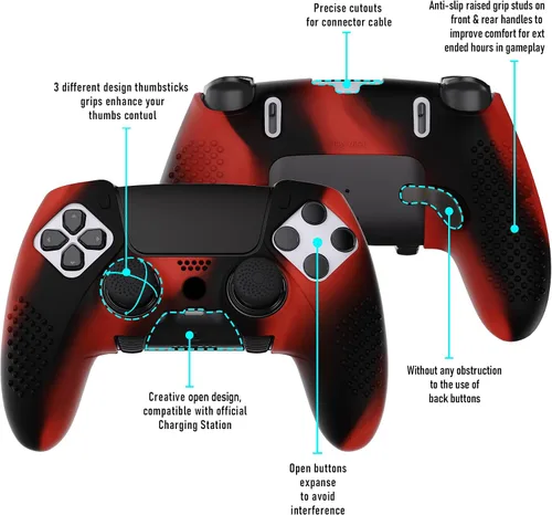 Vista 21 de PlayVital 3D Studded Edition Anti-Slip Silicone Cover Case for ps5 Edge Controller, Soft Rubber Protector Skin for ps5 Edge Wireless Controller with