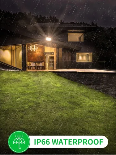 Vista 5 de Viugreum Luz de inundación LED de 100 W, 8000 lúmenes, 3000 K, blanco cálido, reflector delgado para exteriores, luces de seguridad impermeables