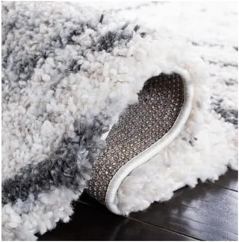 Vista 6 de SAFAVIEH Fontana Shag Collection - Alfombra decorativa, 2 pies 3 pulgadas x 4 pies, marfil y gris, no desprende pelusa y de fácil cuidado, 2