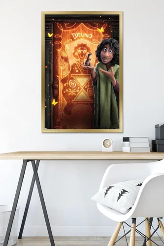 Vista 6 de Trends International Disney Encanto - Póster de pared de Bruno, 34 pulgadas de largo x 22.4 pulgadas, versión con marco dorado