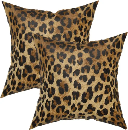 Vista 69 de Fundas de almohada marrón leopardo - 2 piezas Funda de almohada de guepardo 18x18 pulgadas Fundas de almohada de algodón con estampado de animales