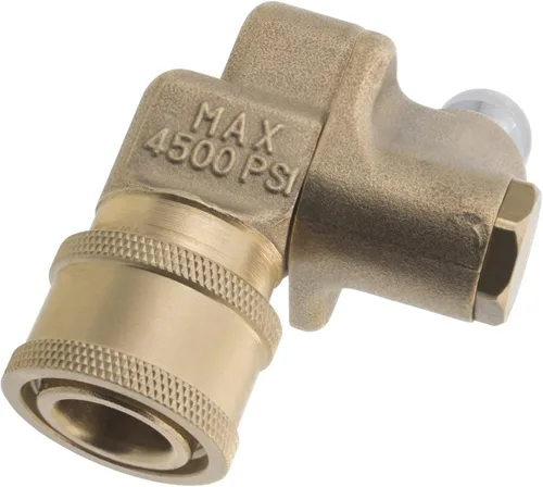 Vista 3 de Lavadora a presión 1/4" 120 grados pivotante acoplador de latón de conexión rápida 4500 PSI