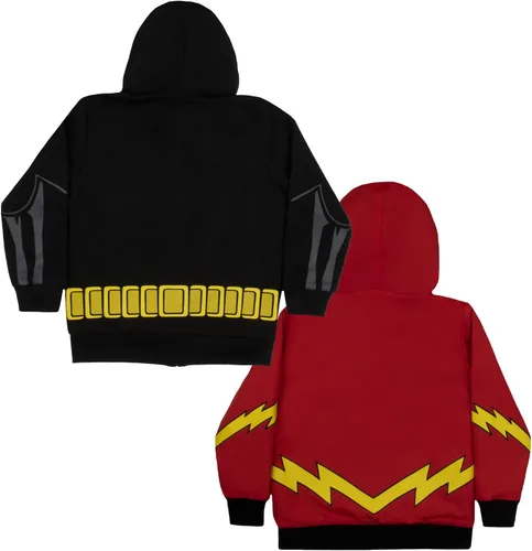 Vista 2 de DC Comics Superheroes Batman and The Flash - Chaqueta reversible para niños y niños pequeños
