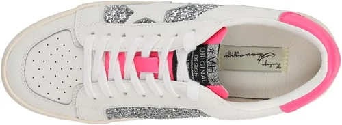 Vista 4 de VINTAGE HAVANA Womens Positivity 4 Glitter Sneakers Shoes Casual - Pink, Silver, White