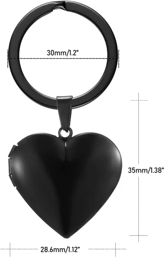Vista 7 de PHOCKSIN Llavero de medallón lindo con forma de corazón que sostiene fotos, fotos, llavero, regalos para hombres, mujeres y niñas