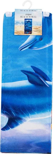 Vista 2 de Northwest Toalla de playa clásica, 30 x 60 pulgadas, diseño de delfín