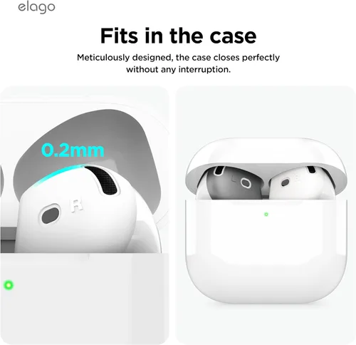 Vista 5 de elago 2 pares de fundas para AirPods 4 almohadillas diseñadas para AirPods 4, [cabe en la funda] funda de silicona antideslizante, antiarañazos