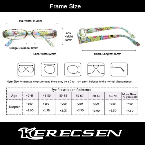 Vista 2 de Kerecsen Gafas de lectura para mujer, 4 pares de lectores de bisagra de resorte a la moda