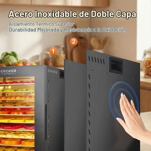 Vista 6 de Máquina de deshidratador de alimentos 12 bandejas de acero inoxidable