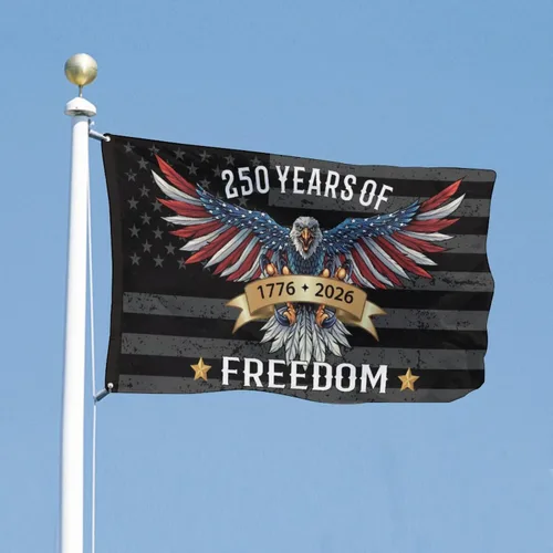 Vista 6 de Bandera de Estados Unidos de 250 años – 3 x 5 pies, banderas de 250 aniversario de Estados Unidos 1776-2026 – Bandera de Estados Unidos con ojales