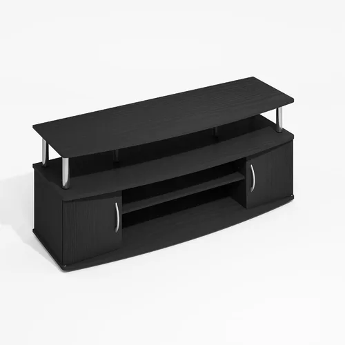 Vista 11 de Furinno Jaya Soporte de TV, centro de entretenimiento de 3 niveles con estante abierto, consola de TV para TV de hasta 50 pulgadas con Roble ámbar