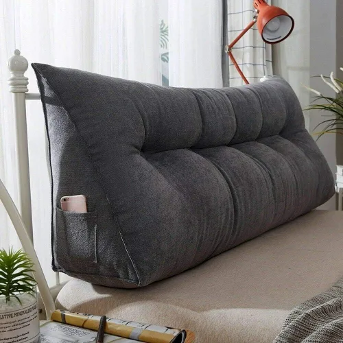 Vista 18 de Cojín triangular de cuña para respaldo de cama, almohada de apoyo de posicionamiento, almohada de lectura para sofá cama, oficina, almohadilla