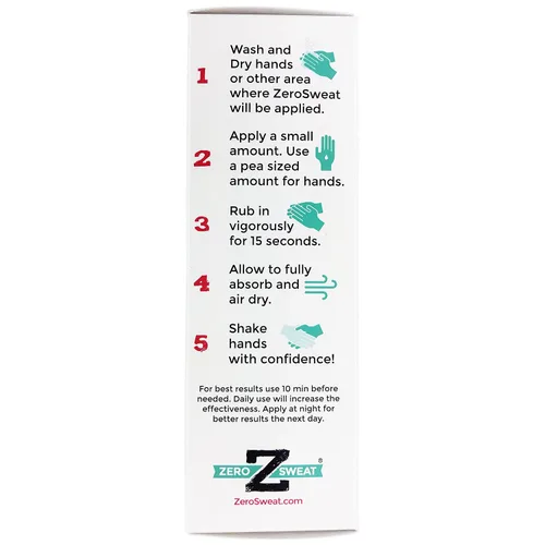 Vista 5 de ZeroSweat Loción desodorante antitranspirante al 20% Tratamiento de hiperhidrosis de fuerza clínica - Reduce la sudoración facial y corporal