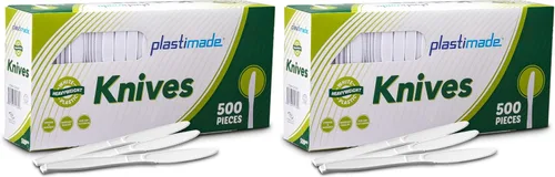 Vista 13 de Tenedores de plástico blanco, 500 unidades, tenedores desechables extrapesados, cubiertos de plástico a granel sin BPA para fiestas, bodas, catering