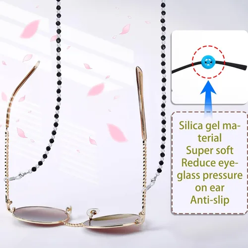 Vista 2 de Cadena multifuncional para gafas elegante soporte para gafas, collar y cordón para máscara para mujeres de moda