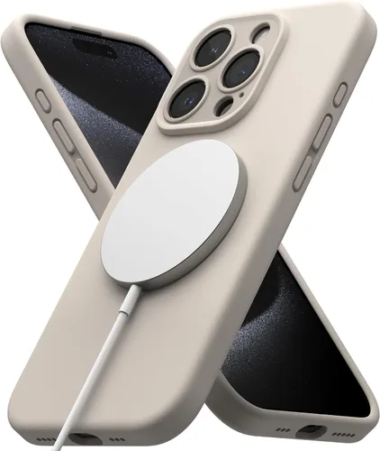 Vista 10 de Ringke - Funda para iPhone 15 Pro (silicona magnética azul profundo)