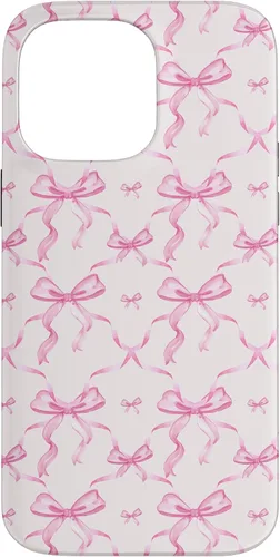 Vista 13 de Cintas y lazos rosados estéticos en acuarela para iPhone 17