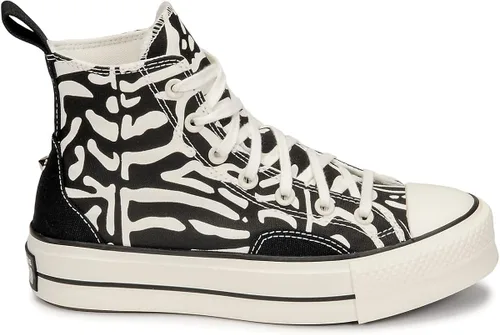 Vista 2 de Converse Chuck Taylor All Star - Tenis de plataforma alta unisex con plataforma alta color negrogarceta