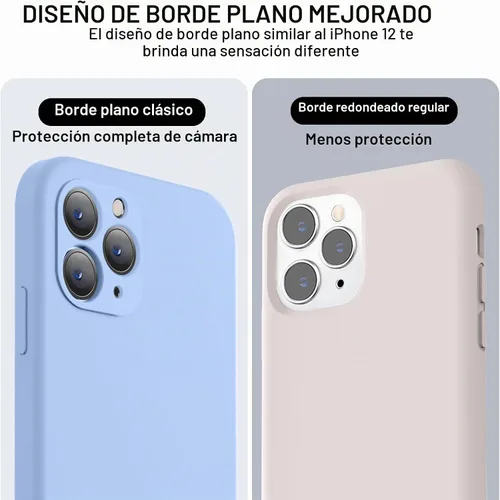 Vista 3 de Vooii Funda compatible con iPhone 11 Pro, silicona líquida mejorada con bordes planos, protección de cámara, forro de microfibra antiarañazos suave