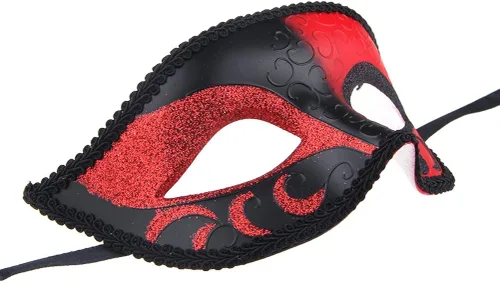 Vista 7 de IETANG Juego de máscaras venecianas de Mardi Gras para parejas con collar y pajarita