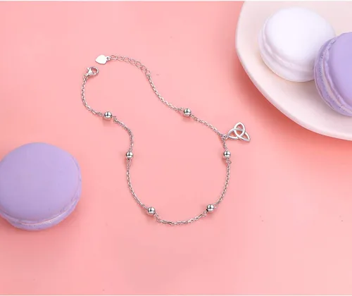 Vista 8 de Tobillera de plata de 925 para mujer, chica, para uso bohemio, playa, ajustable, para regalo de cumpleaños