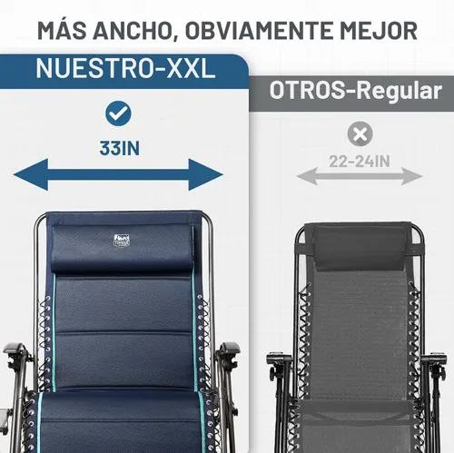 Vista 4 de TIMBER RIDGE Silla reclinable de gravedad cero extra grande, de 33 pulgadas de ancho XXL, con mesa auxiliar, silla de salón acolchada completa