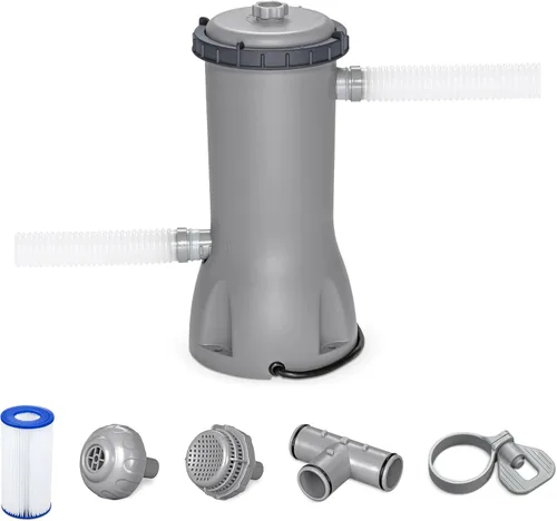 Vista 11 de Bestway Flowclear - Cartucho de bomba de filtro de agua para piscina sobre el suelo, 530 galones por hora, 120 voltios con temporizador de apagado