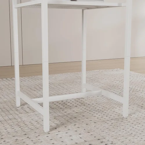 Vista 8 de Juego de mesa de comedor para 2, mesa de bar y sillas para 2, juego de mesa de bar pequeña de 3 piezas con 2 taburetes, parte superior de mármol