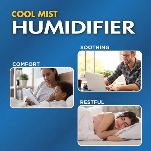 Vista 4 de Thera Care Cool Mist Humidificador ultrasónico Para habitaciones de tamaño mediano No requiere filtro 16 horas de tiempo de funcionamiento