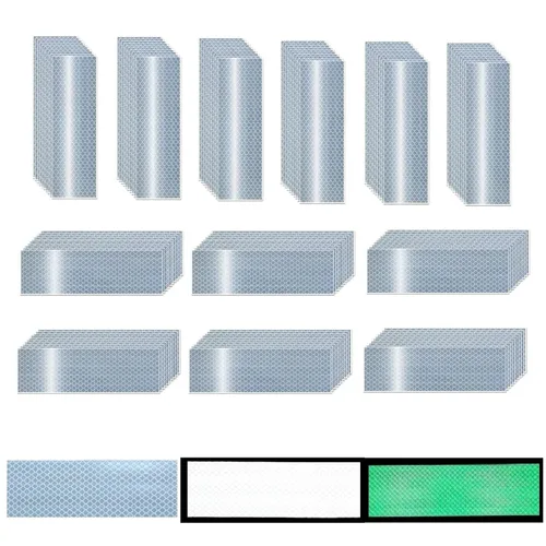 Vista 94 de Pegatinas reflectantes 1 pulgada de diámetro Redondas Reflectoras, Cinta adhesiva impermeable al aire libre de alta visibilidad (80 piezas)