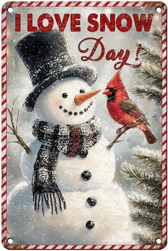 Vista 17 de Letrero de metal con texto en inglés "Just a Girl Who Loves Christmas", póster de hojalata para árbol de Navidad, decoración conmovedora de pared