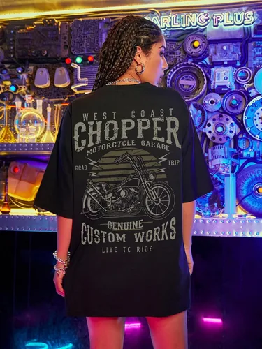 Vista 4 de WDIRARA Camiseta de manga larga con estampado gráfico de letras para mujer