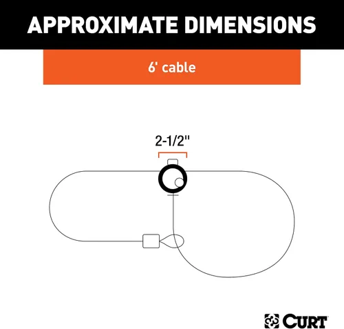 Vista 2 de Curt Manufacturing 23666 cable de seguridad