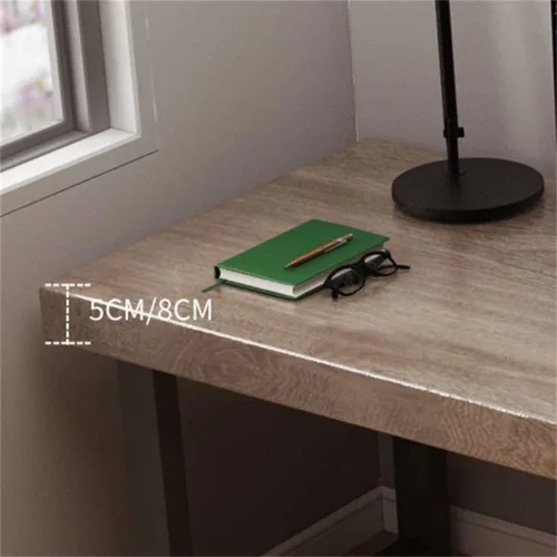 Vista 6 de LAKIQ Escritorio rectangular de madera maciza contemporánea, escritorio de oficina en casa, mesa de trabajo en casa, escritorio para computadora