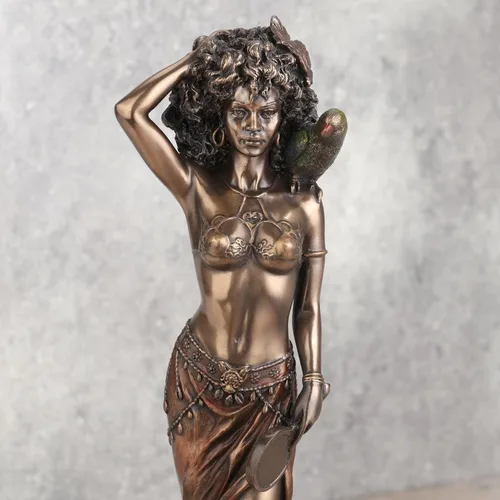 Vista 6 de VERONESE DESIGN Oshun The Orisha of Love, Matrimonio y Fertilidad, 9.5 pulgadas de alto, resina fundida en frío, acabado de bronce antiguo