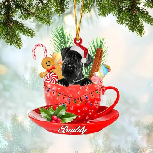 Vista 30 de Alaskan Malamute - Adorno de tetera de perro sentado en una tetera de Navidad, adorno de Navidad con nombre personalizado, adorno de automóvil