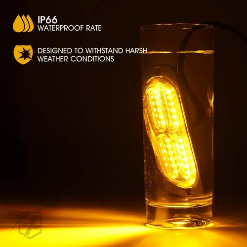 Vista 6 de Xprite Kit de 24 luces estroboscópicas LED ámbar de montaje en superficie con panel de control, conjuntos de luces de advertencia de emergencia