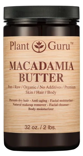 Vista 3 de Mantequilla corporal de macadamia 4 oz. 100% pura cruda, fresca, natural, prensada en frío. Hidratante para la piel, cuerpo y cabello, cremas