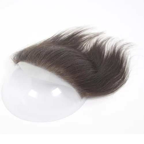 Vista 2 de Voloria Tupé de cabello humano 100 % de piel sintética para hombre, peluca frontal para retroceso, sistemas de reemplazo de línea capilar natural