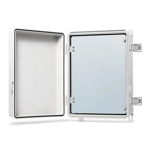 Vista 23 de QILIPSU - Caja de conexiones de acero inoxidable con tapa, bisagras y placa de montaje, universal, impermeable IP67, plástico ABS, gris, recinto