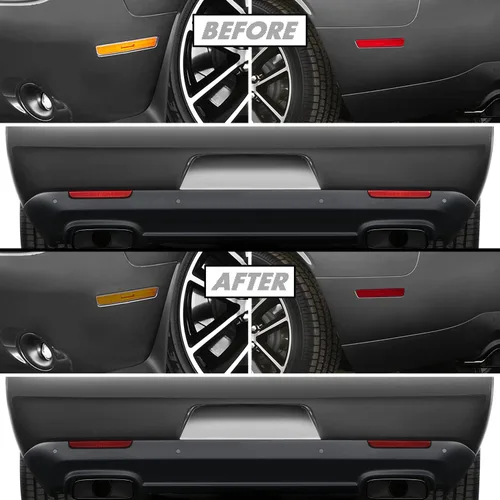 Vista 11 de SlickMod Tinte de humo de vinilo precortado para la luz trasera Dodge Challenger 2015-2022 (1. luz trasera, 20% humo oscuro)