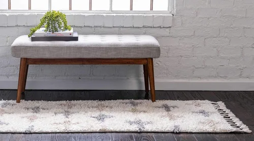 Vista 4 de Unique Loom Hygge Shag Collection - Alfombra moderna de inspiración marroquí, diseño geométrico, felpa y acogedora