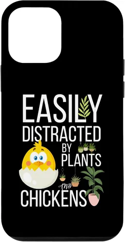 Vista 12 de iPhone 15 divertida cita de granja, fácil de distraer con plantas y pollos caso
