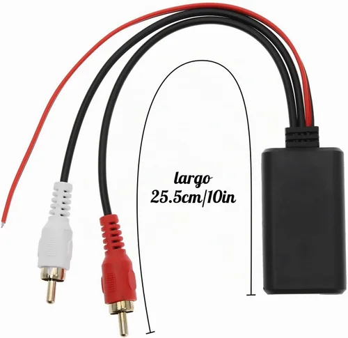 Vista 4 de Adaptador de audio Bluetooth 5.0 para coche, 2 entrada RCA, inalámbrico, Bluetooth, módulo, AUX, cable adaptador para radio de coche, altavoz