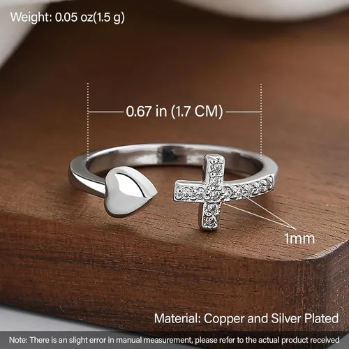 Vista 4 de Anillo de plata de ley 925, minimalista, ajustable, hecho a mano, para mujeres y niñas