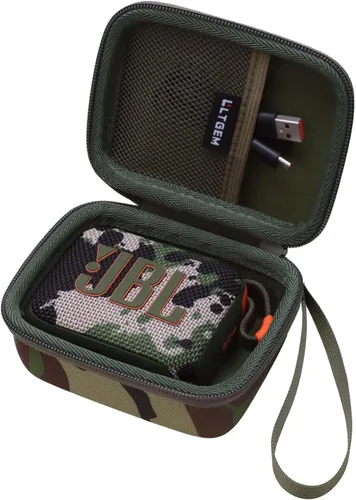 Vista 24 de LTGEM - Funda compatible con altavoces JBL GO 4, silicona suave para altavoces JBL GO 4, color negro