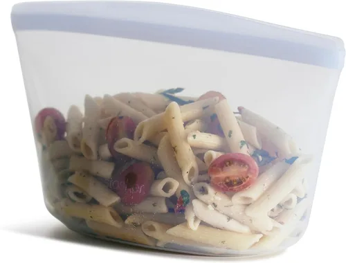 Vista 14 de Stasher Cuenco reutilizable de silicona prémium para almacenamiento de alimentos, azul, microondas, al vacío, apto para lavavajillas, horno