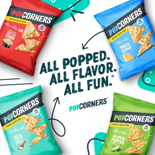 Vista 5 de PopCorners Snacks sin gluten, paquete variado de 3 sabores, bolsas de 1 onza (paquete de 20)