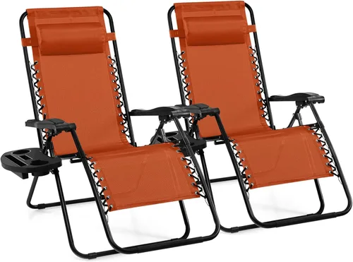 Vista 22 de Giantex Zero Gravity - Silla reclinable para patio al aire libre con portavasos y almohada extraíble, respaldo ajustable, silla de salón